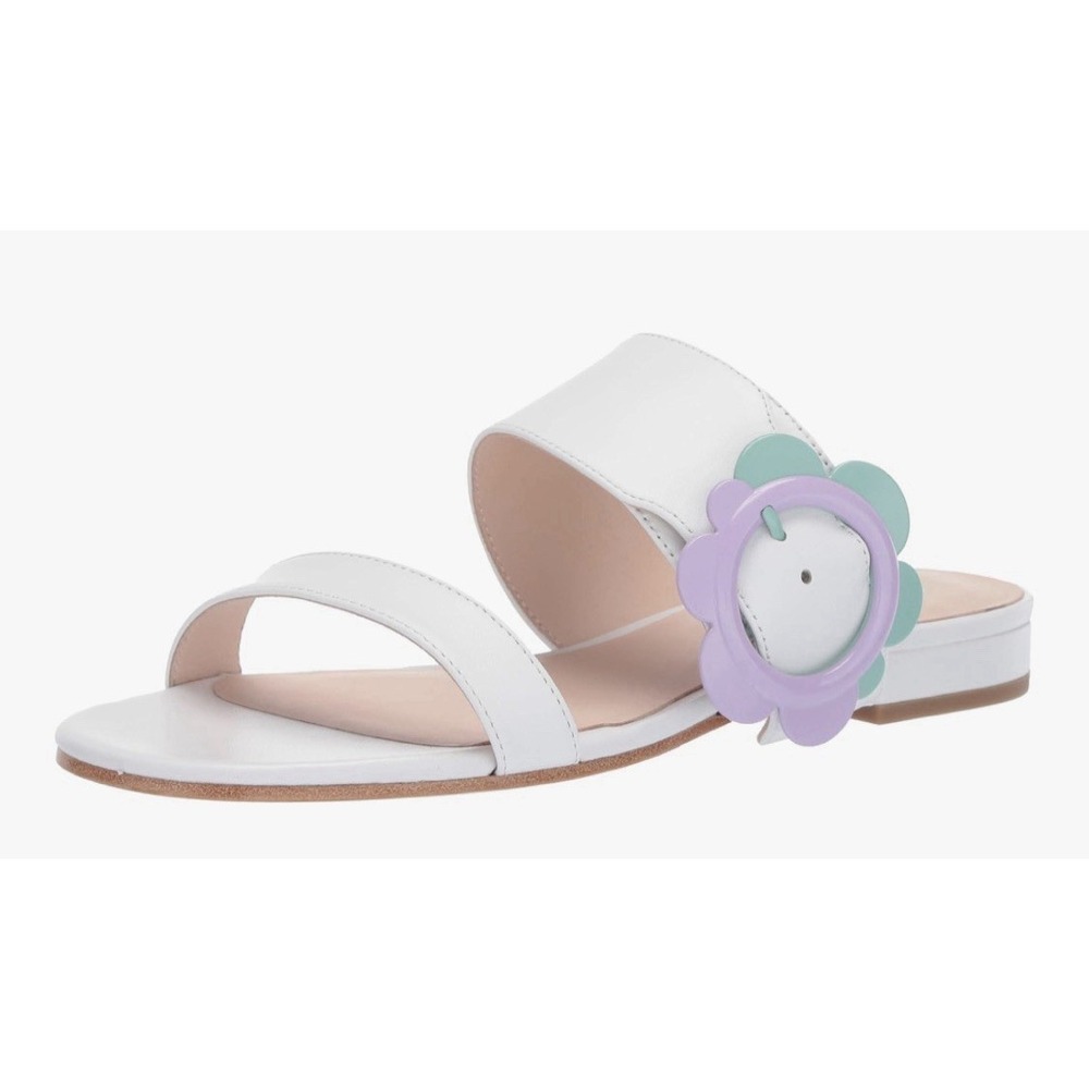 Kate Spade New York Womens Fabi‎ Flat Sandals White Lavender Size 7.5